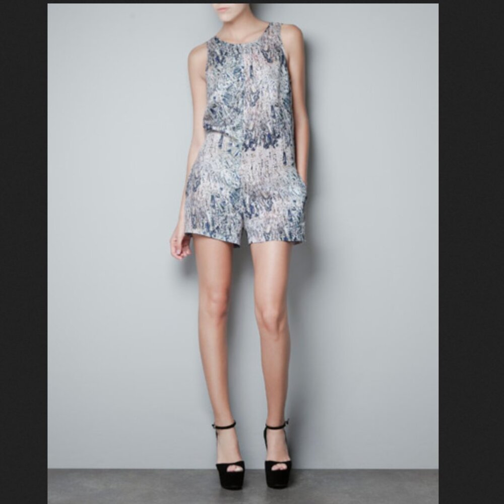 ZARA Gem Print Sleeveless Romper Playsuit XS